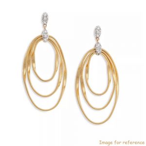 Russia 925 silver jewelry brand company custom made 18K Yellow Gold vermeil Onde Triple Loop Post Earrings
