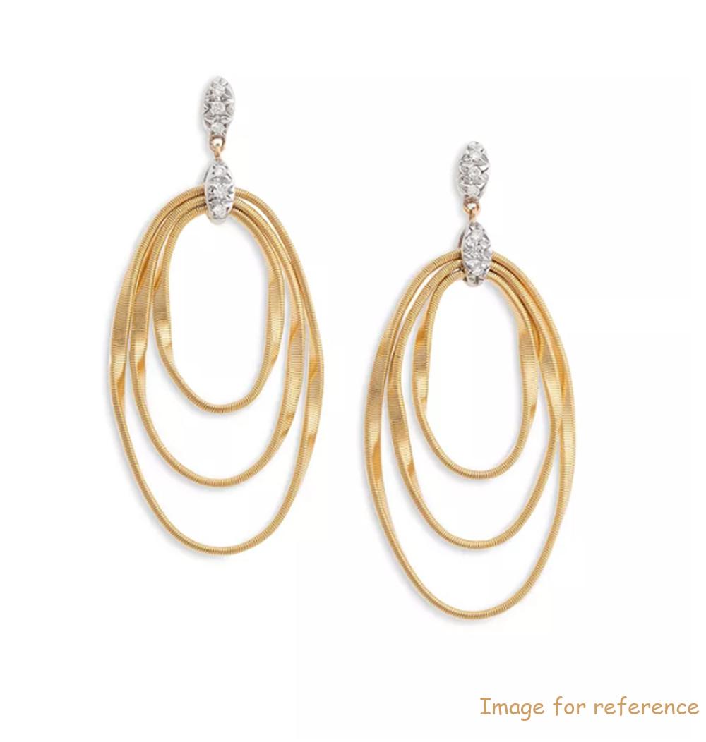 Ресей 925 silver jewelry brand company custom made 18K Yellow Gold vermeil Onde Triple Loop Post Earrings Russia 925 silver jewelry brand company custom made 18K Yellow Gold vermeil Onde Triple Loop Post Earrings