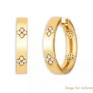 Turkey 925 sterling silver jewelry manufacturer OEM ODM 18K Yellow Gold Vermeil CZ Love In Verona Hoop Earrings