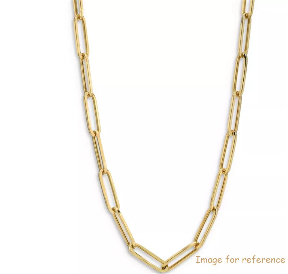 14K Yellow Gold Plated Extra Large Paper Clip Chain Necklace manufacturer OEM ODM 14K Yellow Gold Plated Extra Large Paper Clip Chain Necklace manufacturer OEM ODM