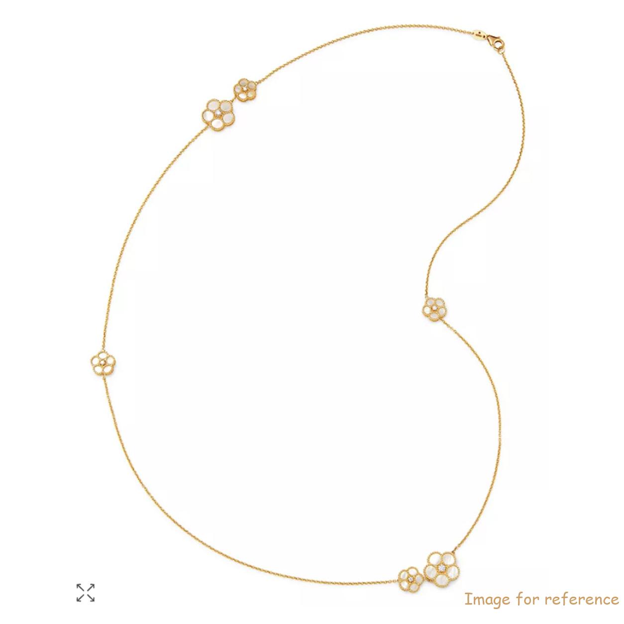 18K Yellow Gold filled sterling silver jewelry manufacturer Daisy Mother-of-Pearl & CZ Station Necklace