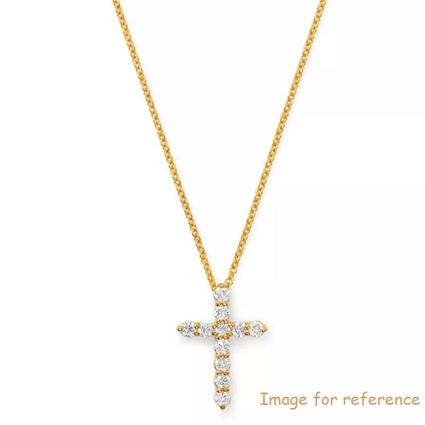 CZ Cross Pendant Necklace in 14K Yellow Gold or 14K White Gold Vermeil jewelry manufacturer