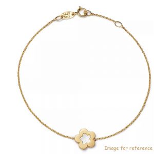 Flower Bracelet in 14K Yellow Gold Vermeil Silver Jewelry Manufacturer