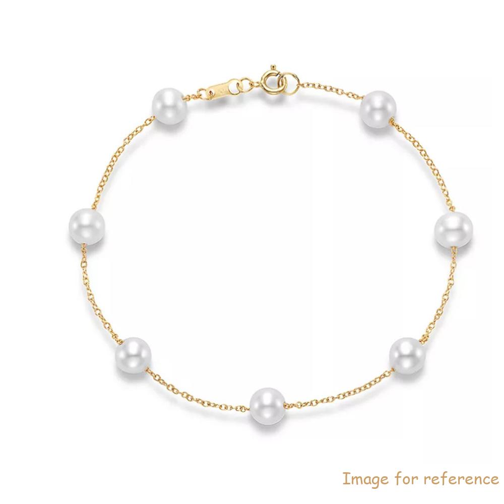 Pearl Station Bracelet in 14K Yellow Gold Vermeil jewelry manufacturer