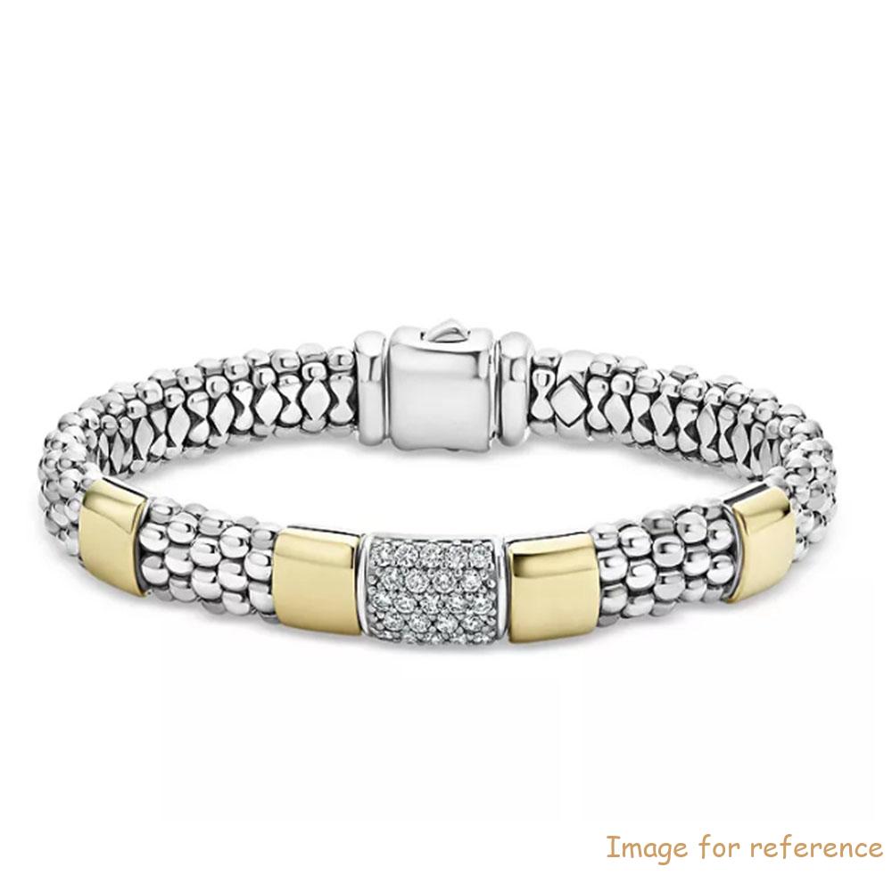 Argento sterling & 18K Gold plated jewelry manufacturer High Bar CZ Bracelet OEM ODM