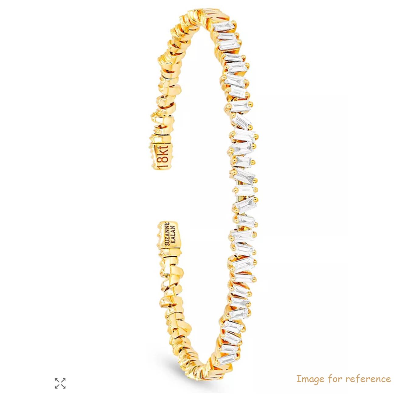 Fabricante de jóias de prata esterlina 18K Amarelo Gold Vermeil CZ Fireworks Bracelete flexível