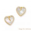 18K Yellow Gold Mother-of-Pearl & Diamond Heart Stud Earrings - 100% Exclusive