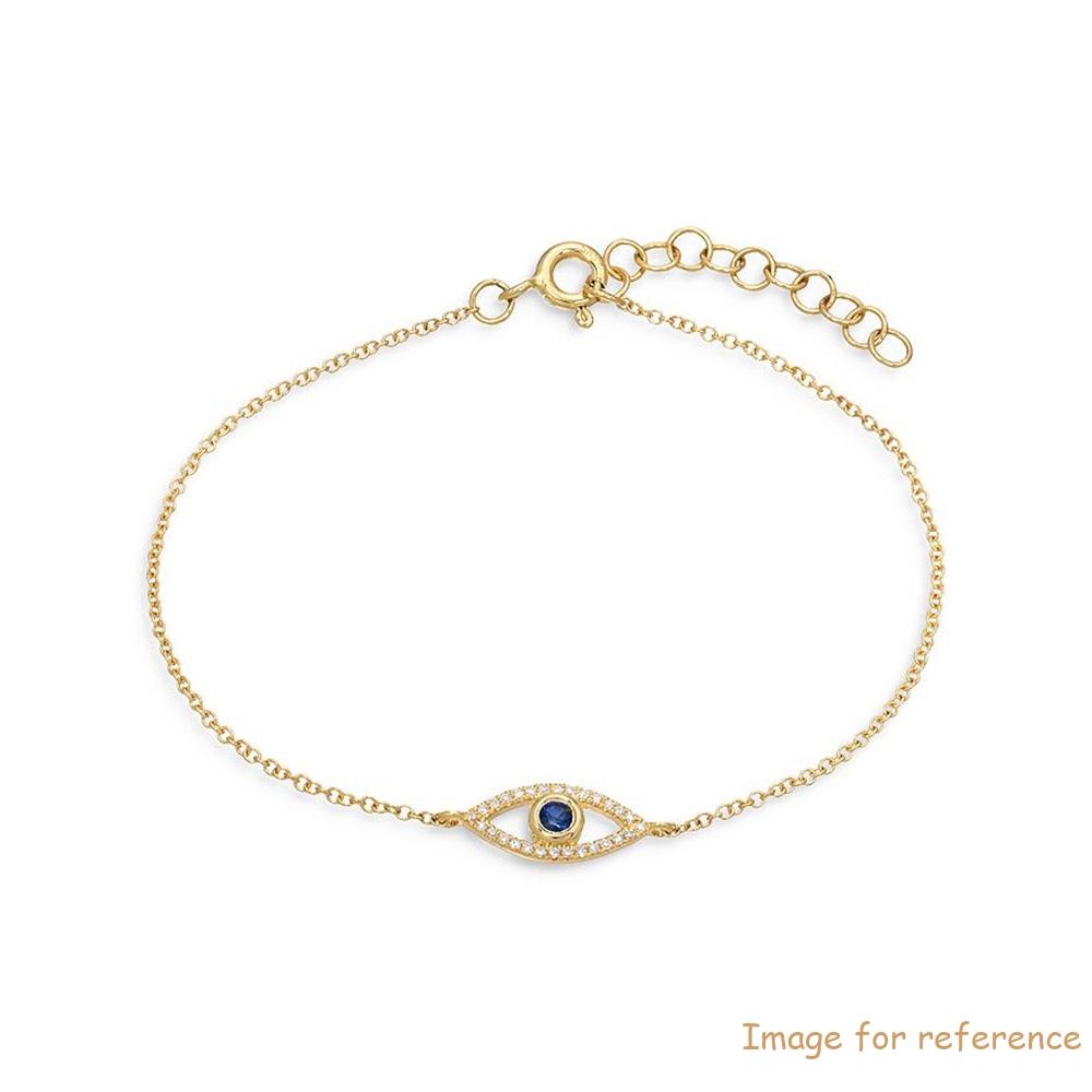 925 silver customize jewelry 14K Yellow Gold Vermeil CZ Evil Eye Bracelet