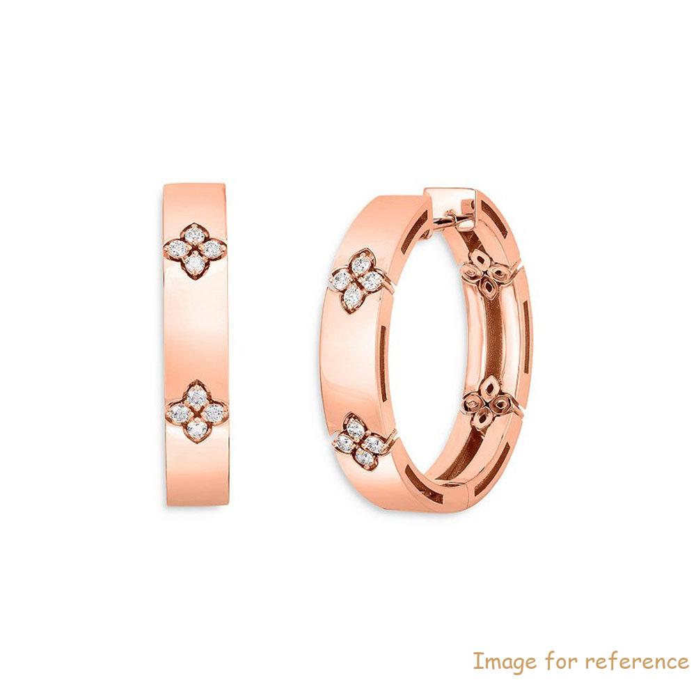 A good supplier for customize 18K Rose Gold Love In Verona cubic zirconia Hoop Earrings