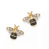 Black & White Diamond Bumble Bee Earrings in 14K Yellow Gold - 100% Exclusive