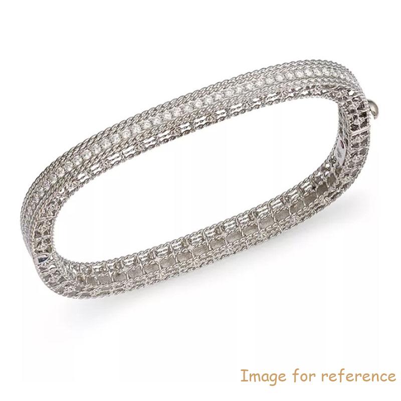 Customize 18K White Gold Princess cubic zirconia Bangle Bracelet jewelry manufacturer OEM ODM