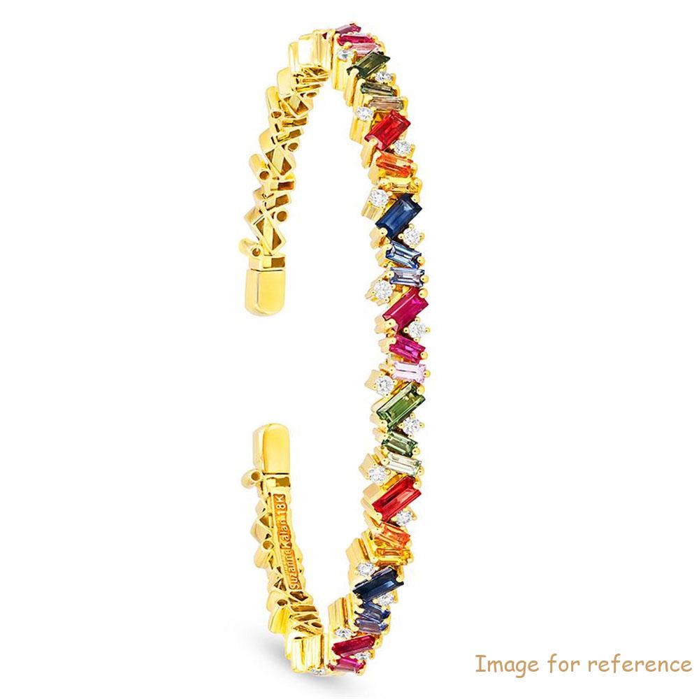 Design made18K Yellow Gold Vermeil CZ Bangle Bracelet manufacturer wholesaler