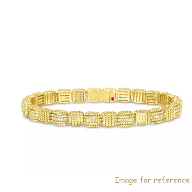 OEM ODM 18K Yellow Gold Vermeil Opera CZ Bangle Bracelet for jewelry designer