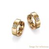 18K Yellow Gold Vermeil Daisy Huggie Hoop Earrings custom wholesaler
