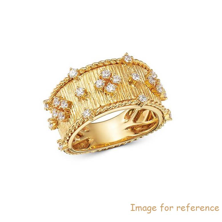 Custom CZ Band ring in 18K Textured Yellow Gold Vermeil