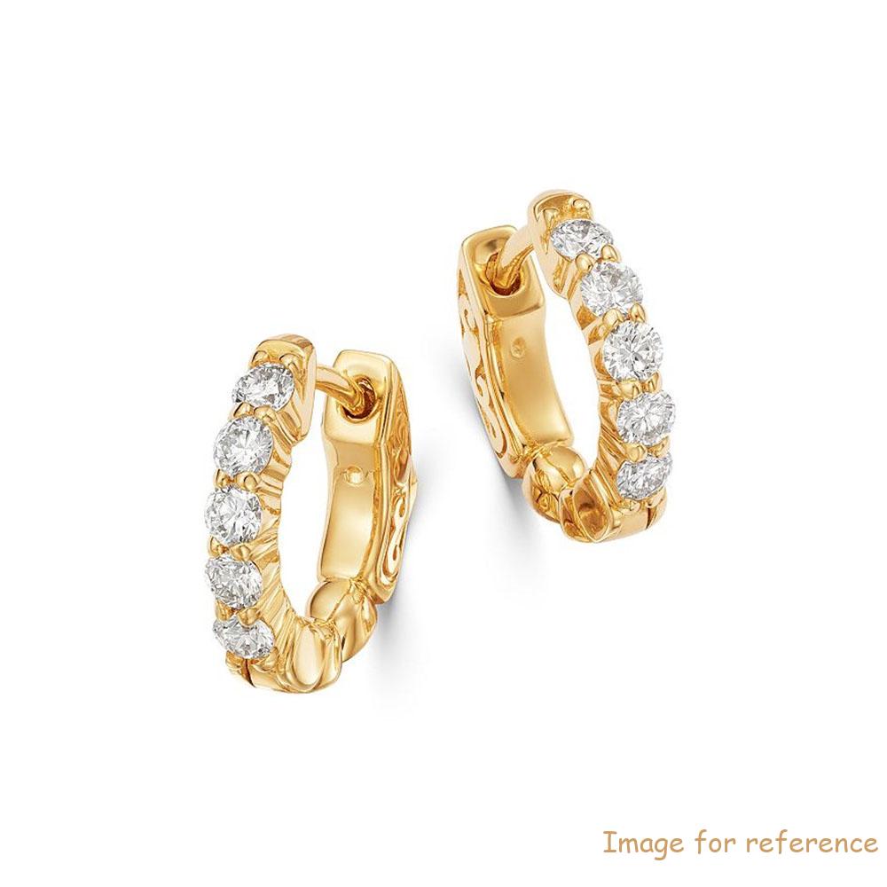 Custom CZ Huggie Hoop Earrings in 14K Gold Plated 925 silver jewelry OEM ODM supplier