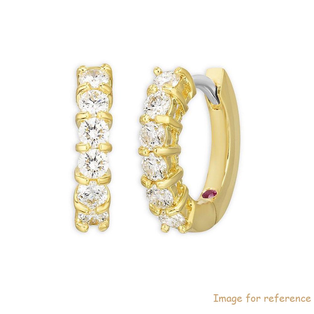 Custom Hoop Earrings in 18K Yellow Gold Vermeil with Perfect cubic zirconia Custom Hoop Earrings in 18K Yellow Gold Vermeil with Perfect cubic zirconia