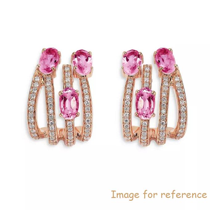 Custom design 18K Rose Gold Spectrum Pink Earrings jewelry supplier