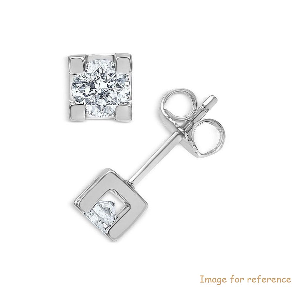 Đồ trang sức tùy chỉnh ,CZ Stud Earrings in 14K White Gold Vermeil