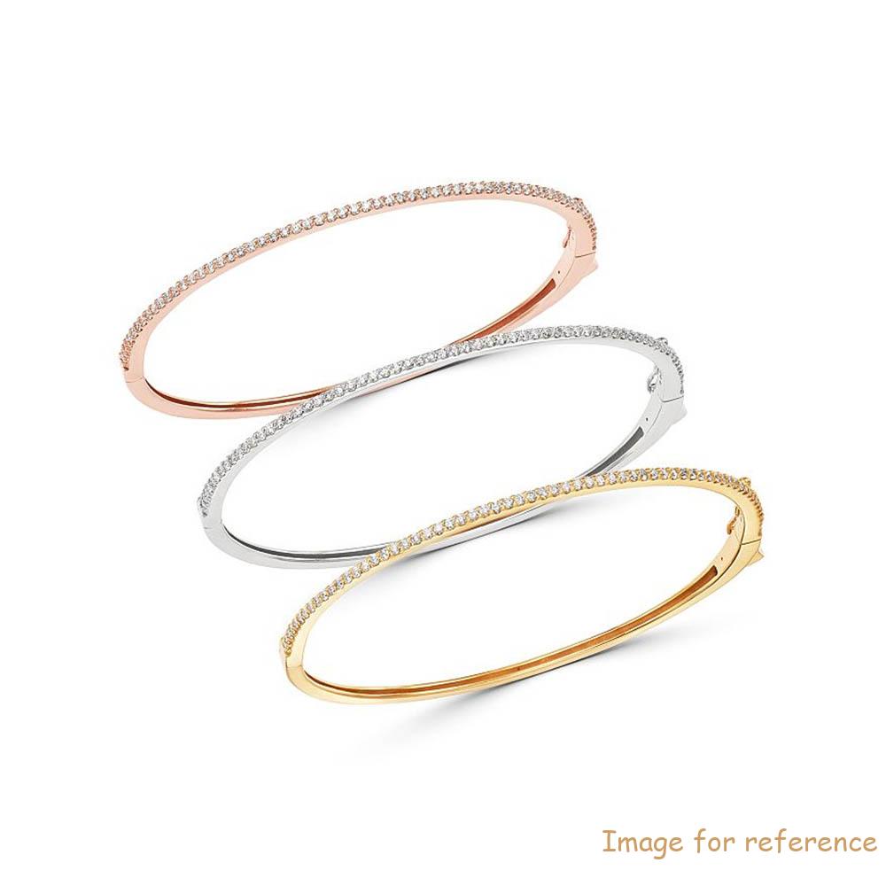 Пользовательские украшения, Micro-Pave CZ Stacking Bangle in 14K White Gold, 14K Rose Gold or 14K Yellow Gold Vermeil