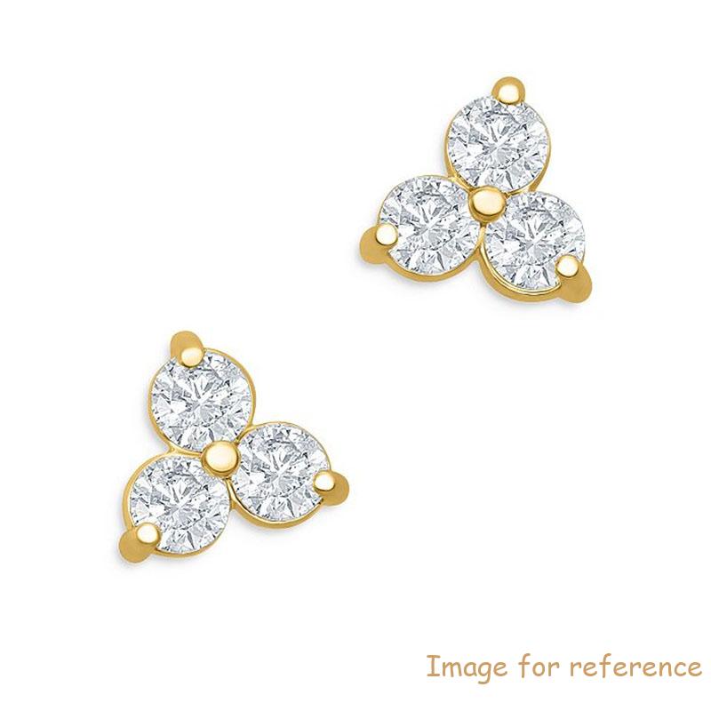 Joyería personalizada, OEM ODM manufacturer CZ Trio Stud Earrings in 14K Yellow Gold Vermeil Custom jewelry, OEM ODM manufacturer CZ Trio Stud Earrings in 14K Yellow Gold Vermeil