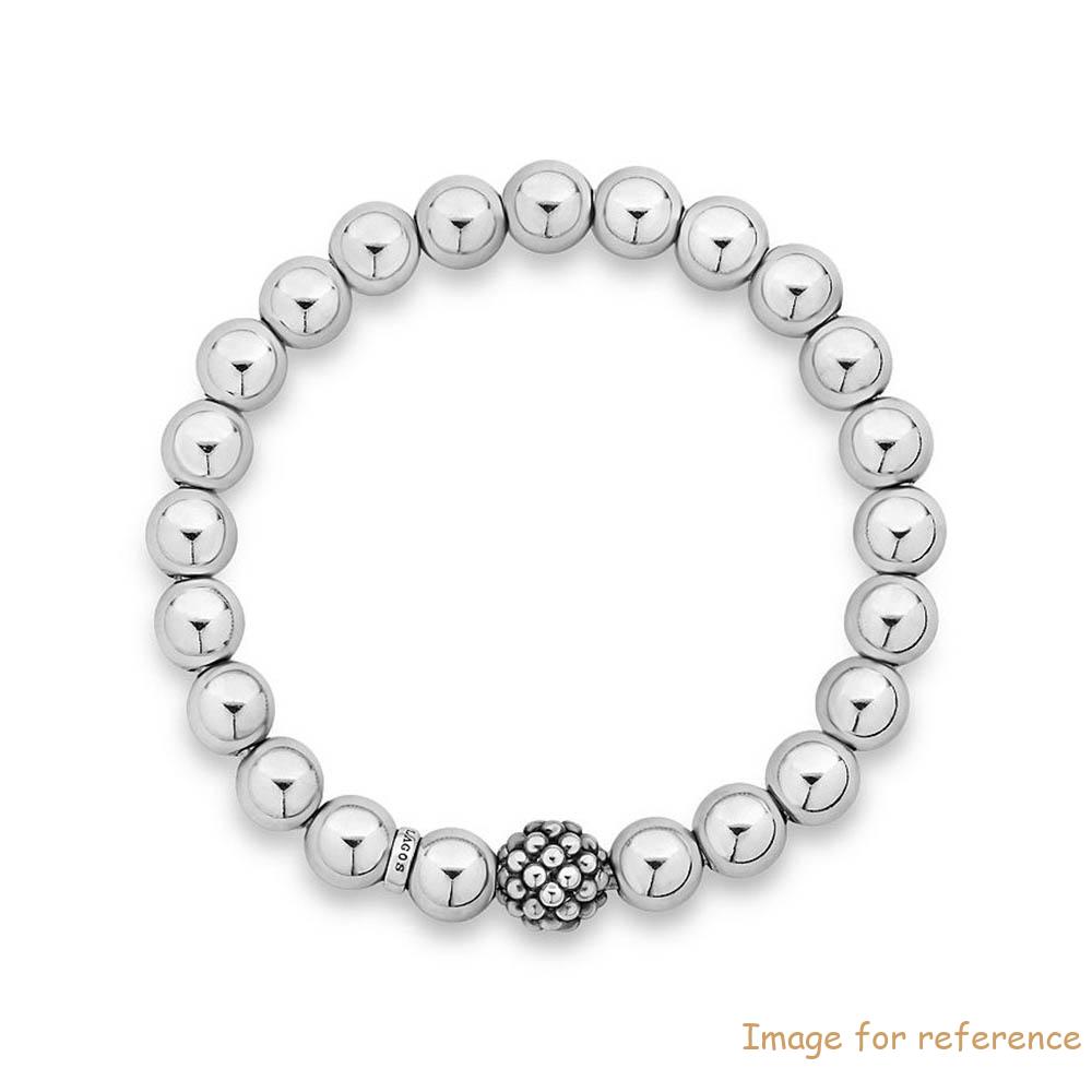 Smycken, made Sterling Silver Signature Caviar Lattice Ball Bracelet by your needs