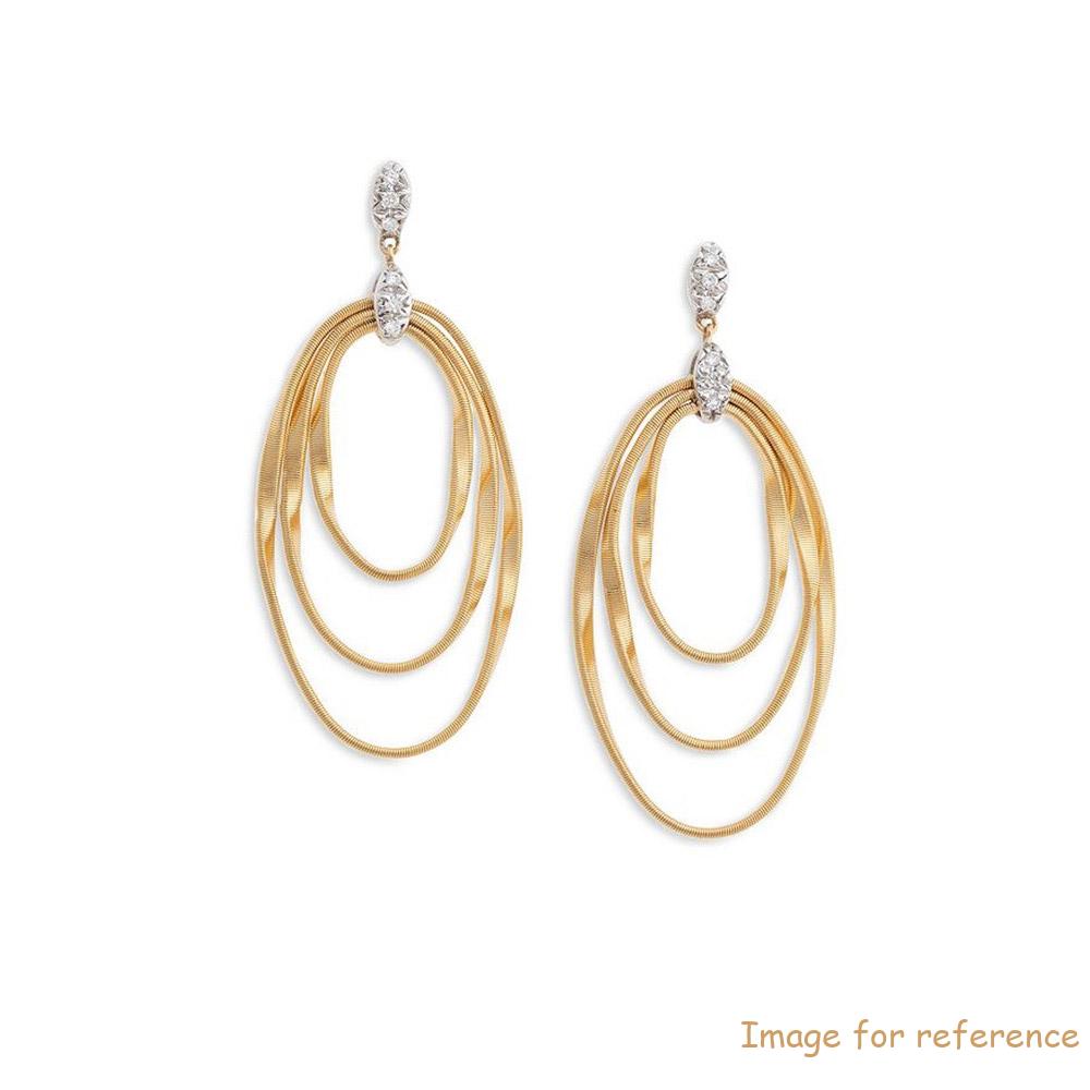 Custom made Onde Triple Loop Post Earrings in18K Yellow Gold Vermeil silver jewelry