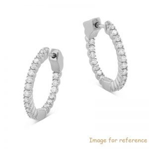 Turkey customer design made CZ Inside Out Huggie Hoop Earrings in 14K White Gold Vermeil