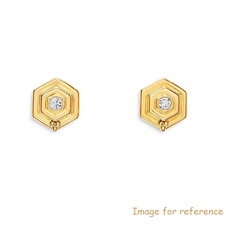 Vietnam silver jewelry supplier design made 18K Yellow Gold Vermeil CZ Beehive Earrings
