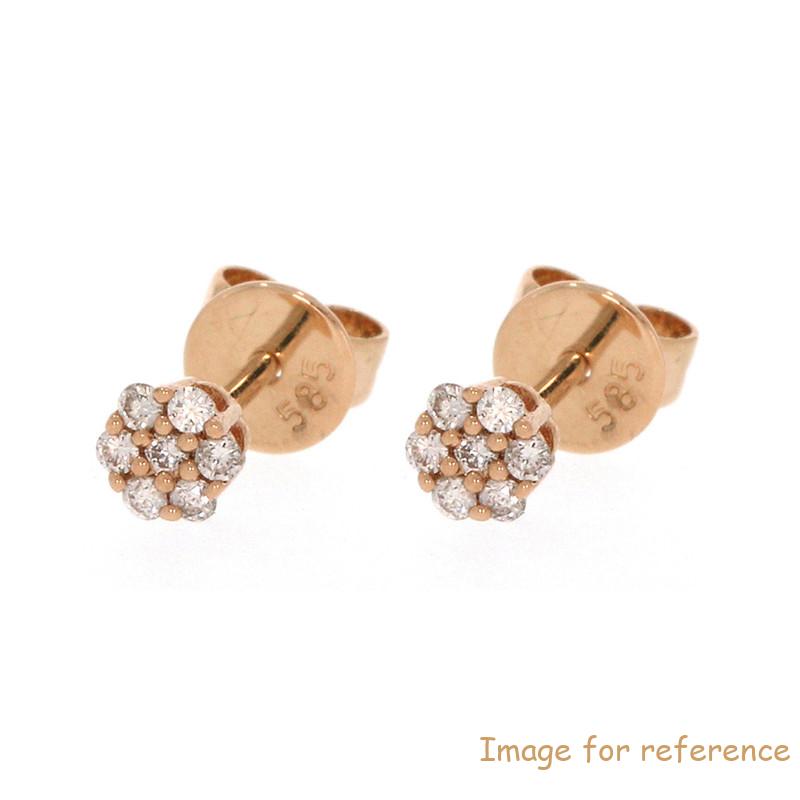custom made jewelry, 18k rose gold plated CZ earrings supplier