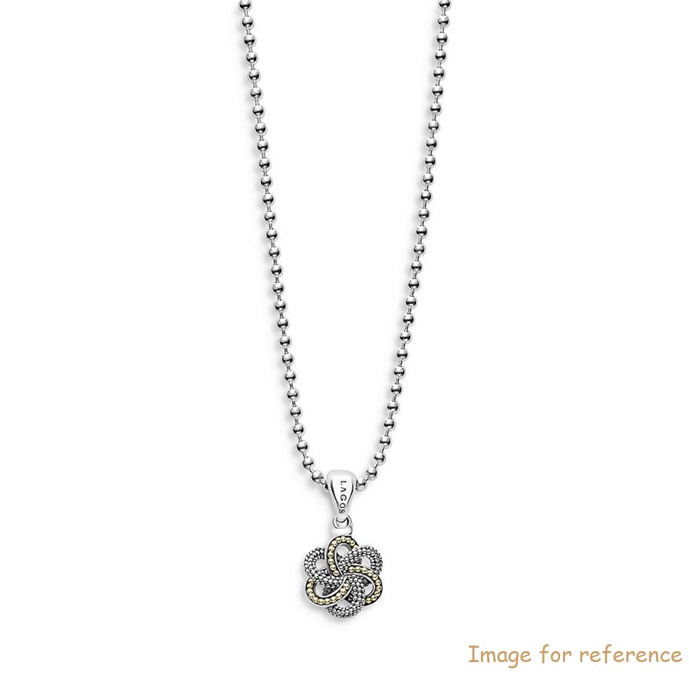 silver chain design manufacturer,เงินสเตอร์ลิง & 18K Yellow Gold Plated Love Knot Pendant Necklace OEM ODM