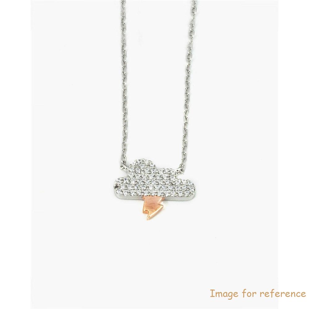 925 Výrobce stříbrných šperků, OEM ODM pink gold cloud and arrow zircon necklace