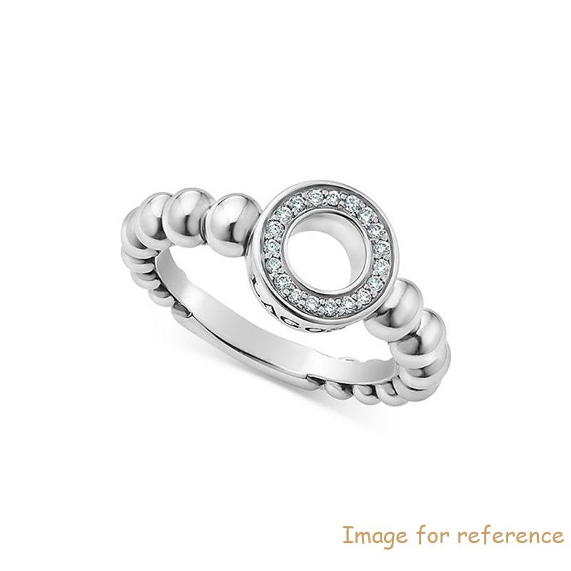Custom Design Sterling Silver Caviar Spark Cubic Zirconia Ring Supplier