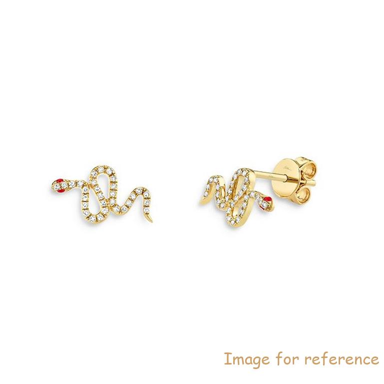 Custom jewelry for 14K Yellow Gold Vermeil CZ Snake Stud Earrings