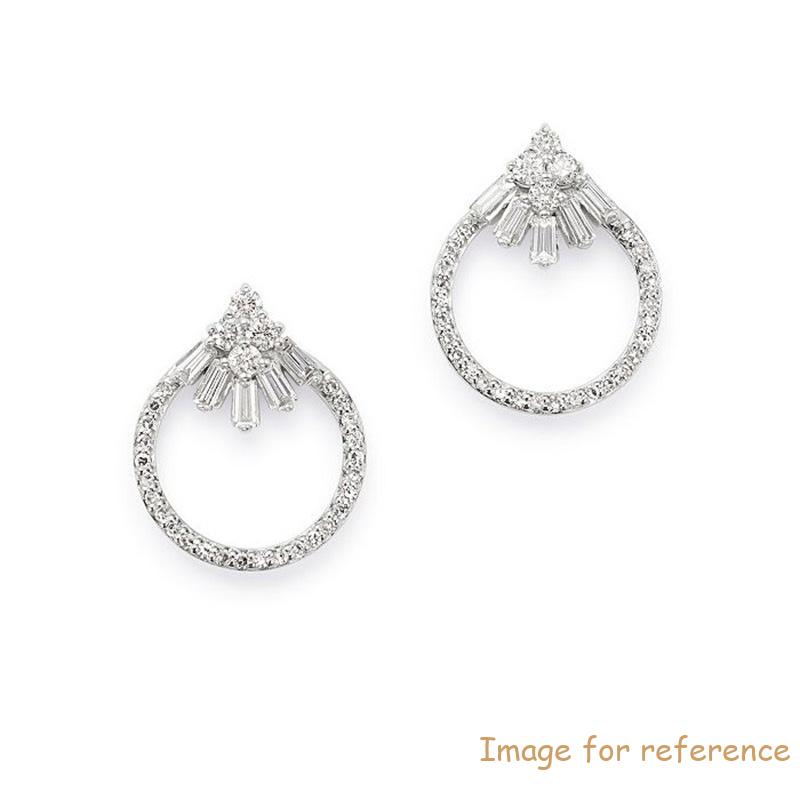 Custom wholesale CZ Open Circle Stud Earrings in 14K White Gold Vermeil Custom wholesale CZ Open Circle Stud Earrings in 14K White Gold Vermeil