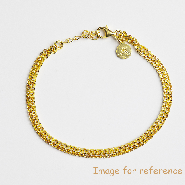 Custom yellow gold vermeil two layers curb cable chain bracelet jewelry supplier