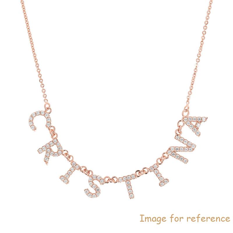 Customizable Necklace with Pavé Letters wholesaler