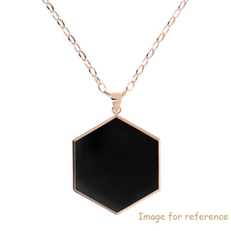 Customized Large Hexagon Pendant Necklace made in 925 الفضة الاسترليني
