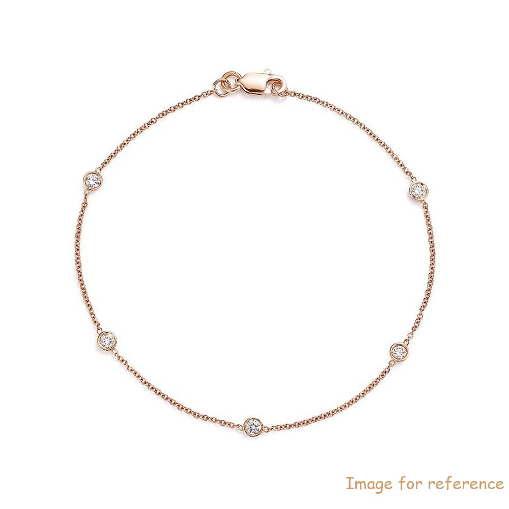 卸売カスタムジュエリーメーカー, CZ ステーション ブレスレット (14K ゴールド ヴェルメイユ)