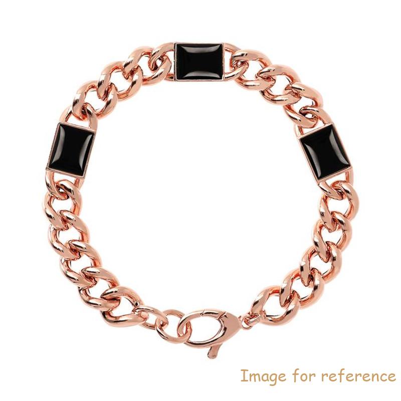 Create customized jewelry with engraving Curb Chain and Cabochon Stones Bracelet