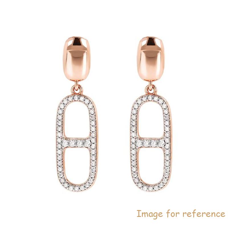 Cubic zirconia earrings made of 18k rose gold vermeil 925 silver by China jewelry supplier customized