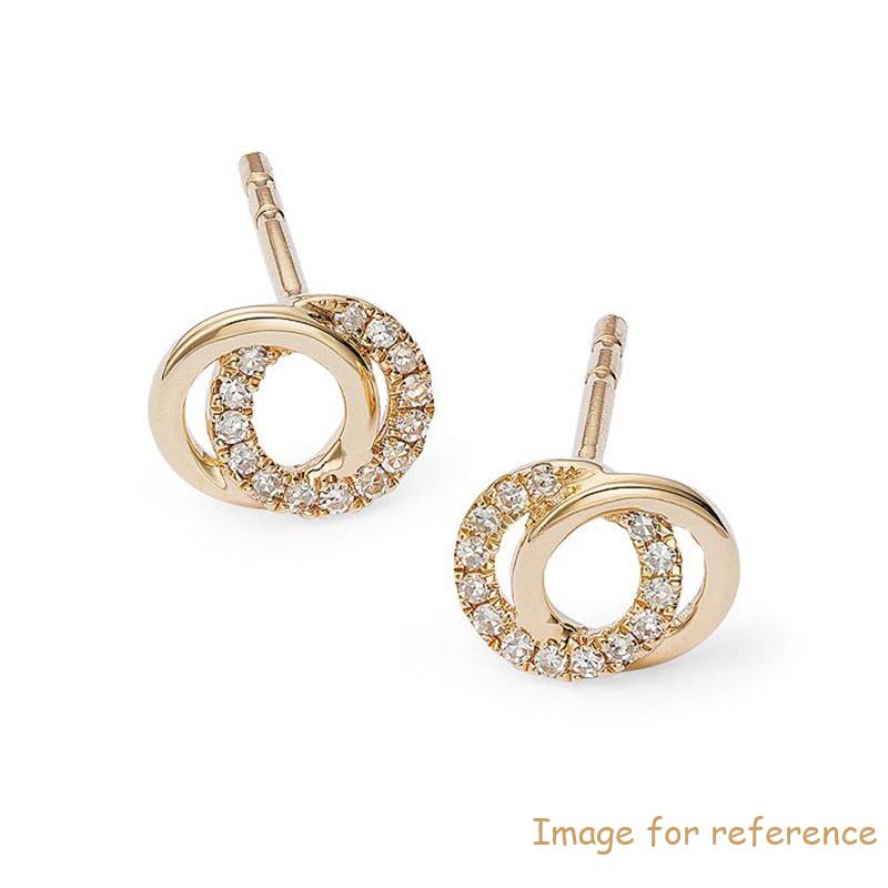 Custom design jewelry from 14K Yellow Gold Plated CZ Knot Stud Earrings supplier China