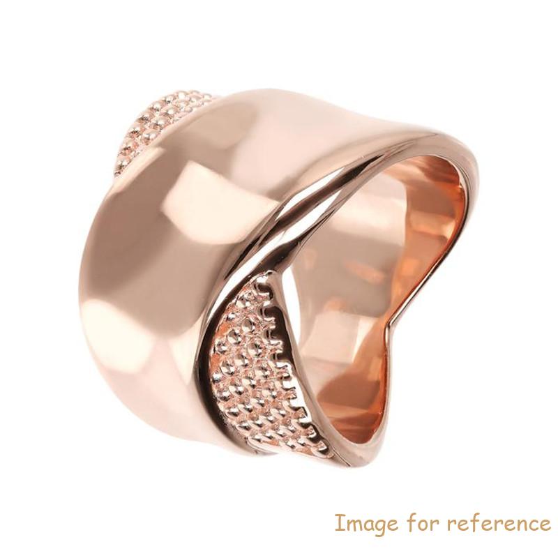 Custom made Golden Rose Braided Double Texture Ring from wholesale jewellery provider Custom made Golden Rose Braided Double Texture Ring from wholesale jewellery provider