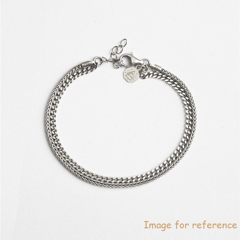 Pulsera personalizada de cola de zorro de dos capas para proveedor de joyería mayorista