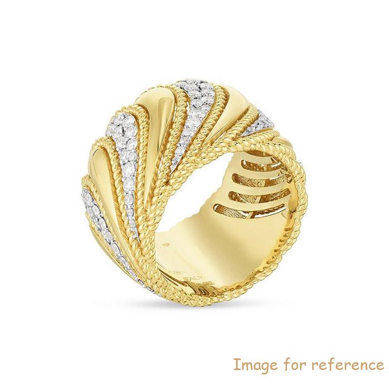 Customised Jewellery for 18K Yellow Gold Byzantine Barocco cz Ring