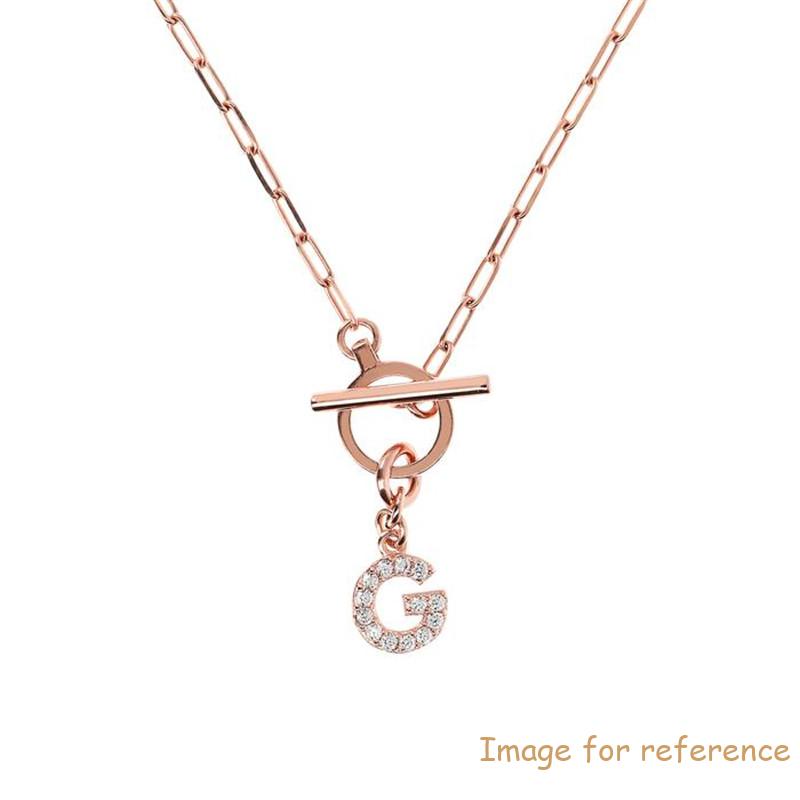 Europe gold vermeil manufacturer custom made Mini Paper Link Bracelet with Letter Pavé and T-Bar