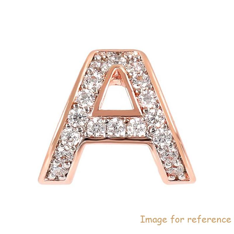 Get a rose gold plated mini hoop earring with letter for your brand