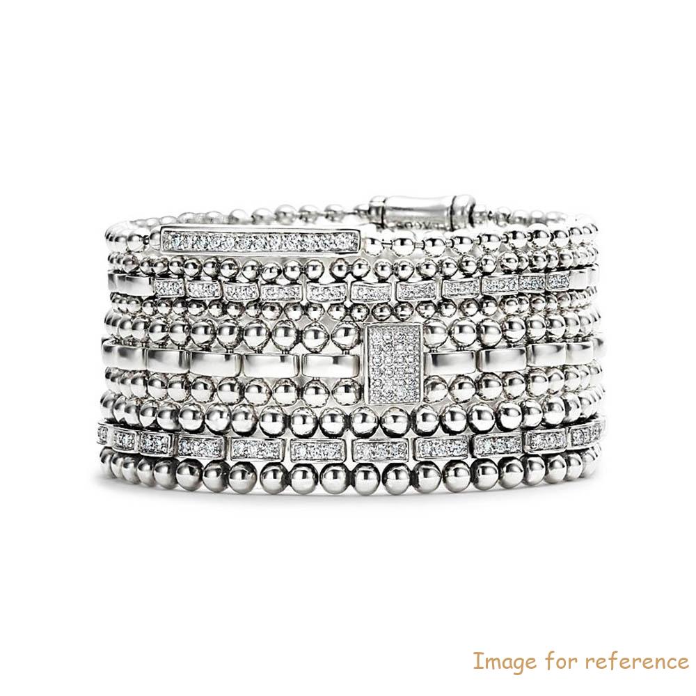 925 sterling silver customization jewelry manufacturer made bracelet in 14k White Gold Vermeil on Sterling Silver