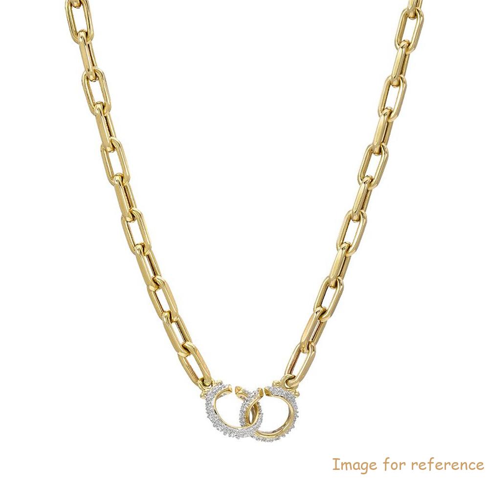 Custom made German style jewelry, 14K Yellow Gold Vermeil CZ Chain Necklace
