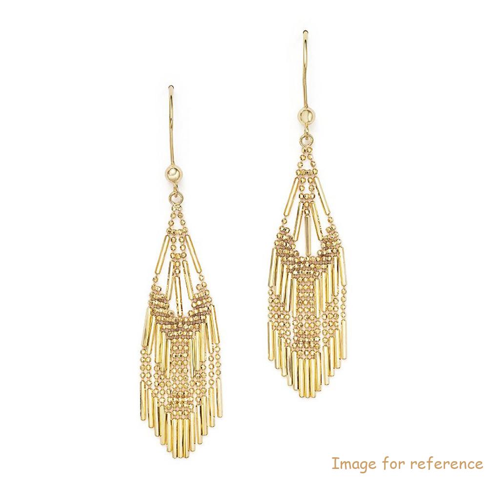 Custom made jewelry in 14K Yellow Gold Vermeil Beaded Dangle Earrings, China your best choice